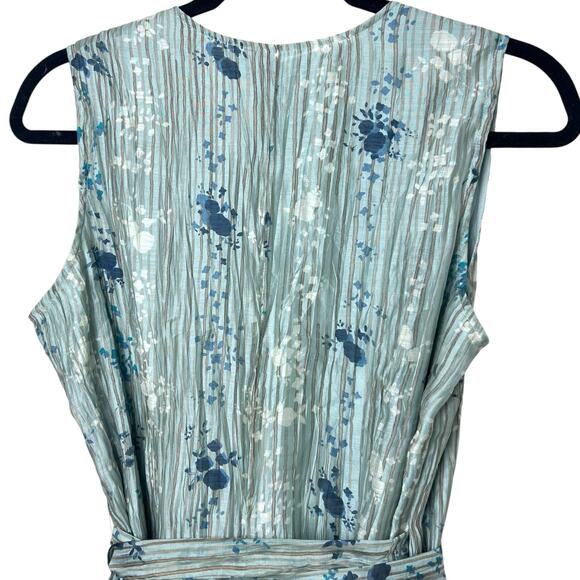 NWT J. Jill Floral Sleeveless Midi Wrap Dress Sundress V-Neck Sz 12 - Picture 9 of 10